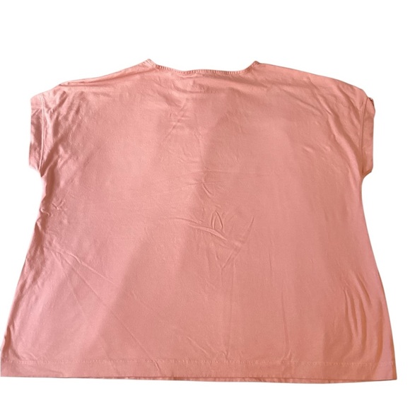Women's Pink J.Jill luxe Supima V-Neck easy T - Picture 3 of 3